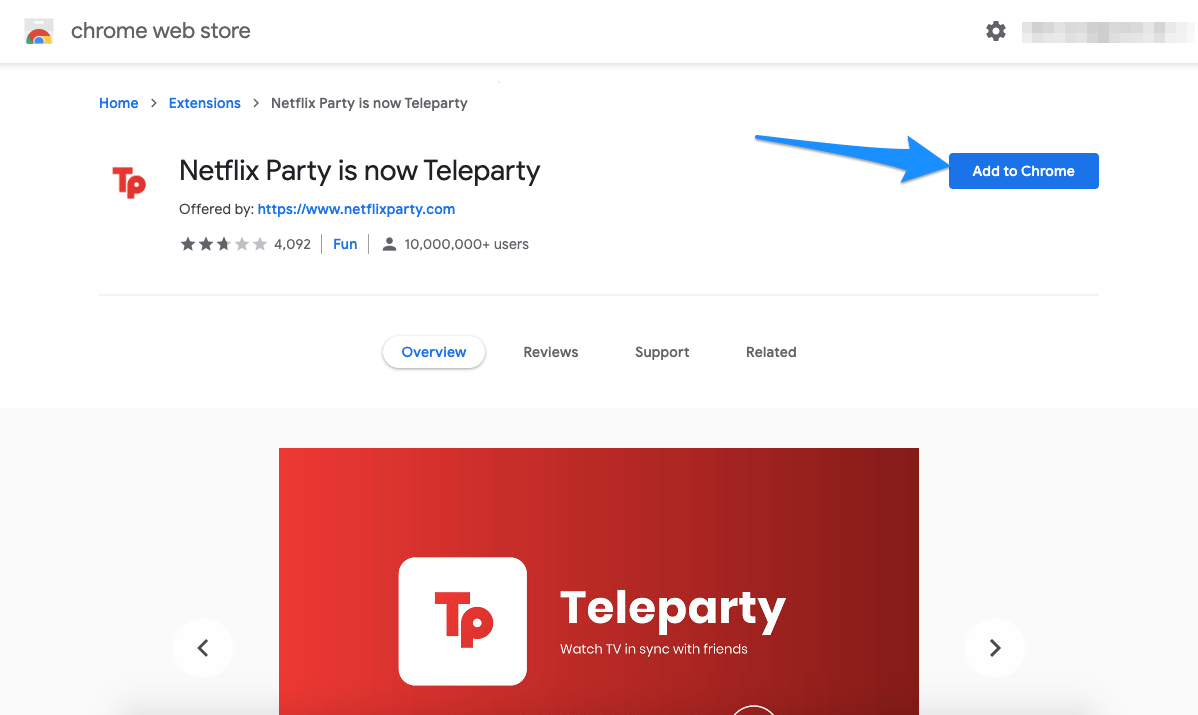 Extension Chrome Teleparty