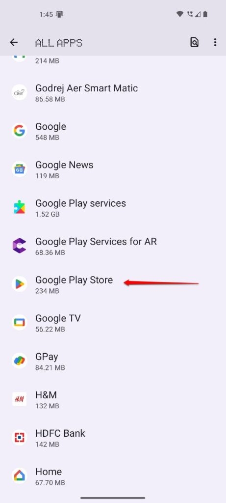 Очистить данные и кэш Play Store