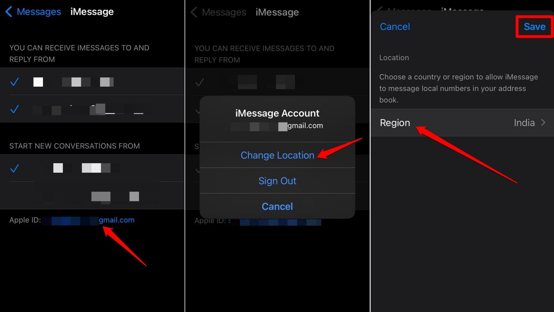 cambiar ubicación en iMessage