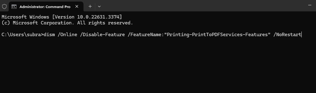 Disabilitare/Abilitare la funzionalità Stampa in PDF tramite il Prompt dei comandi - Microsoft Print to PDF mancante