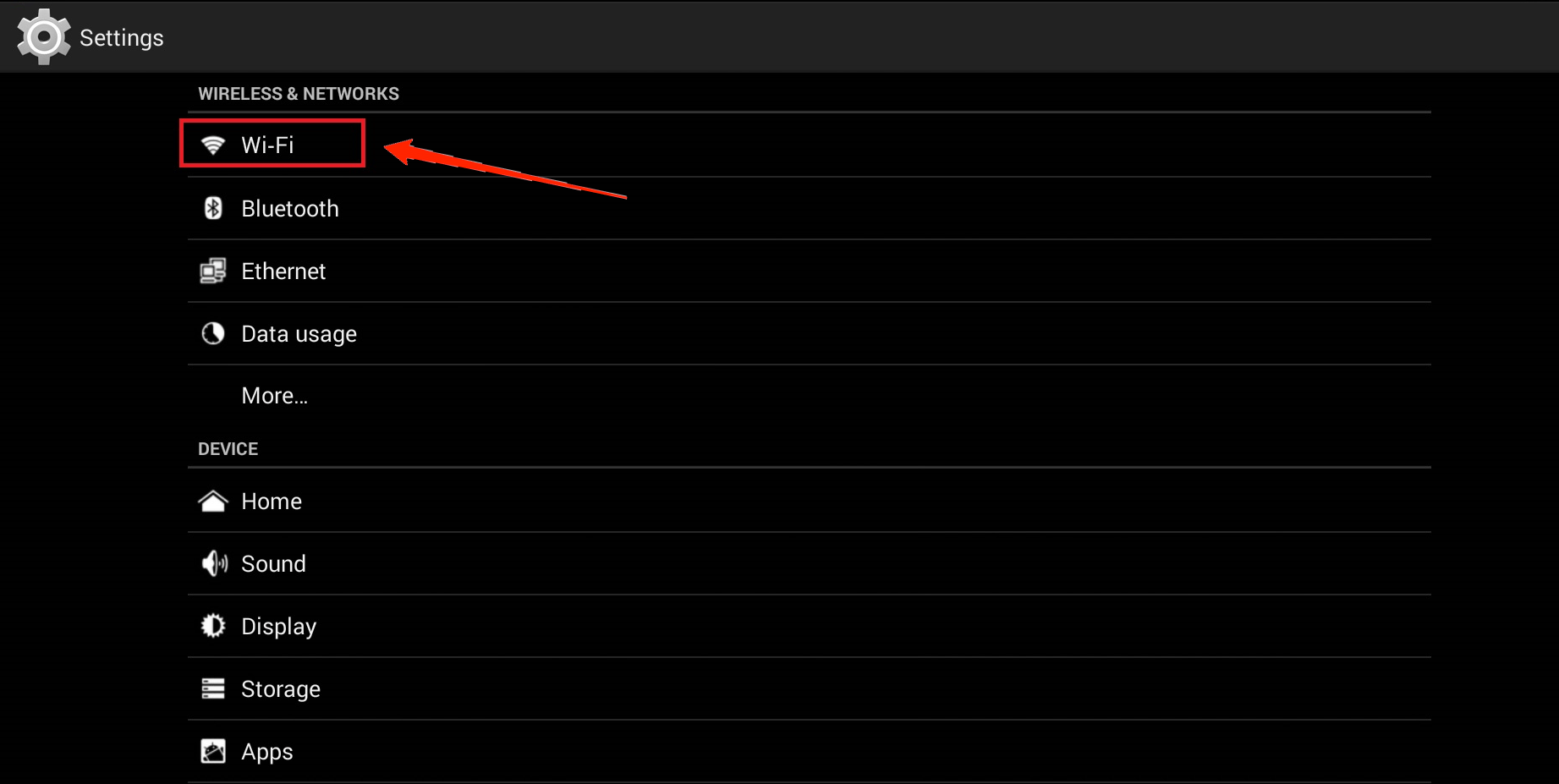 configuración de wifi android tv