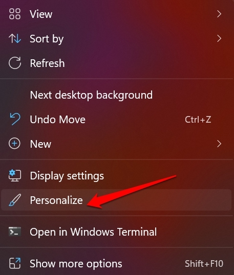 Auf Personalisieren klicken Windows 11