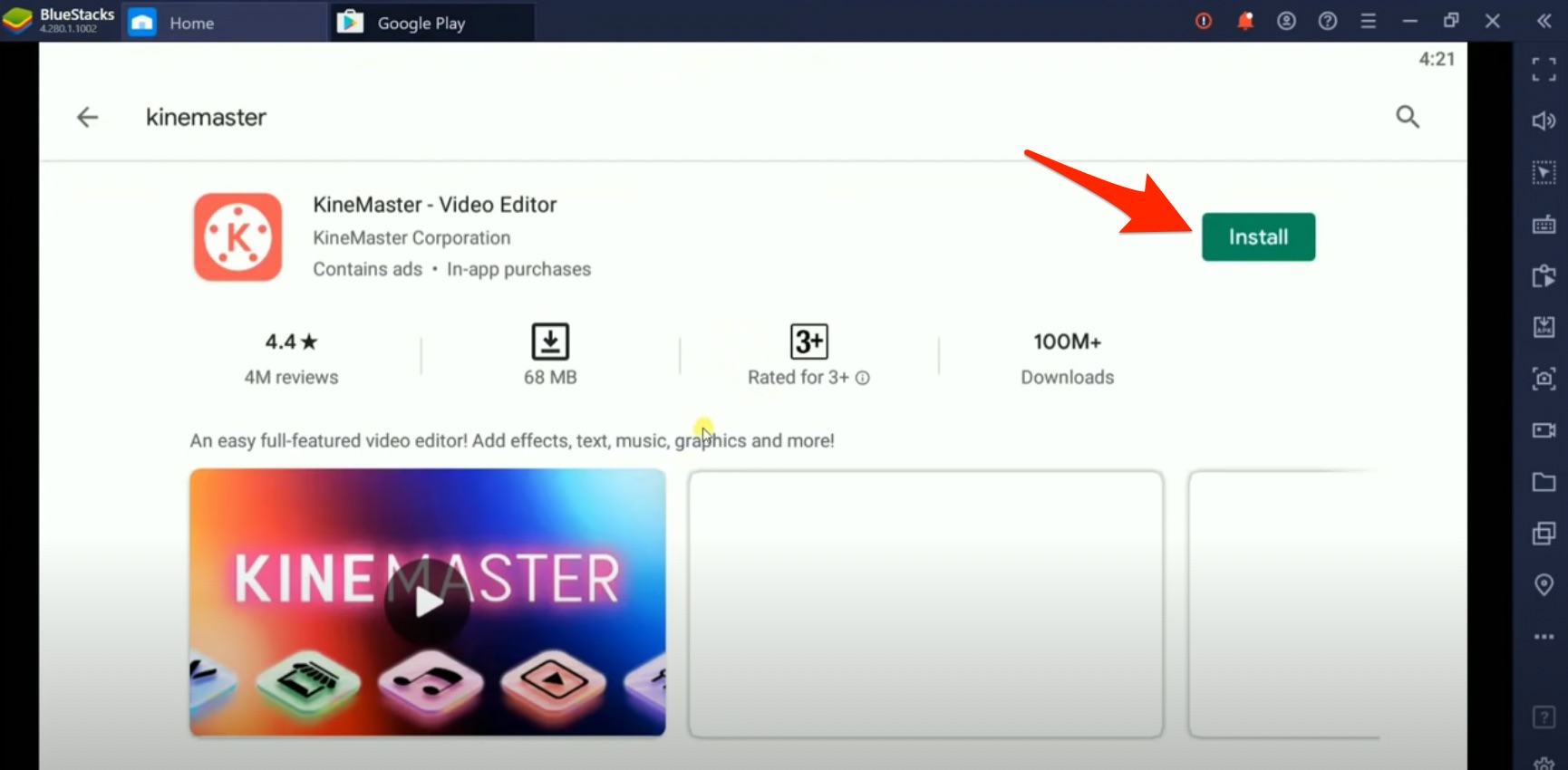 Installa Kinemaster dal Play Store