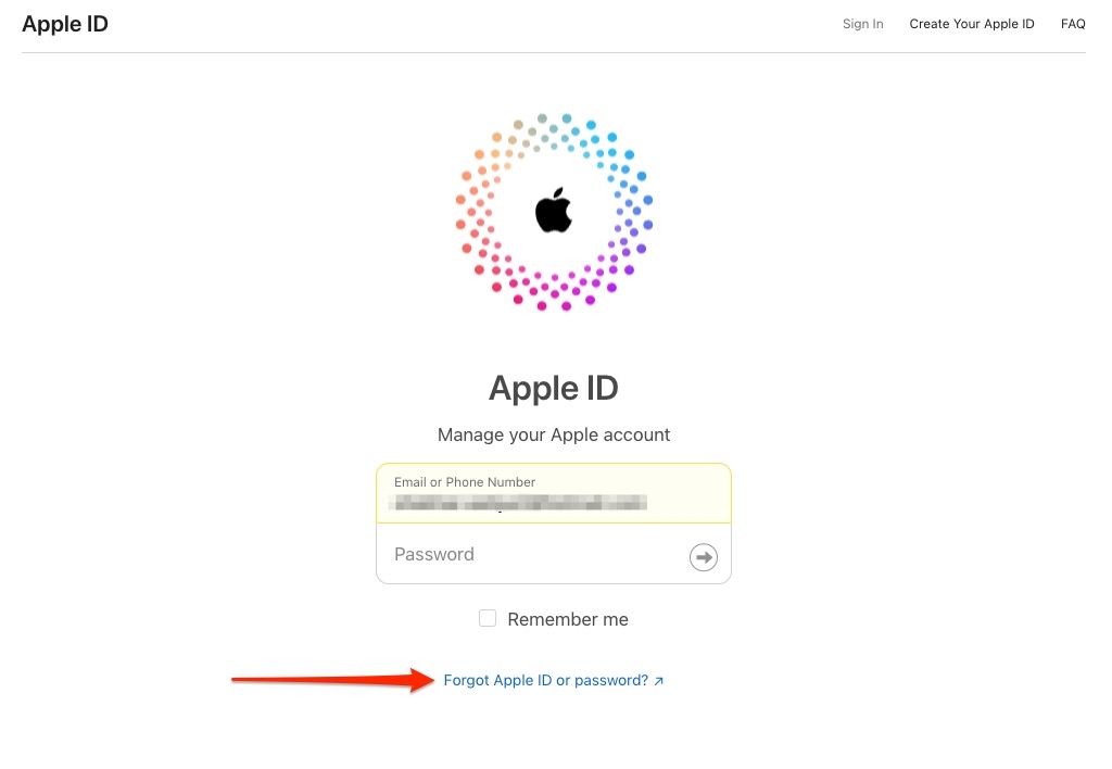 Oublier l'Apple ID - Erreur de connexion à iCloud sur Mac