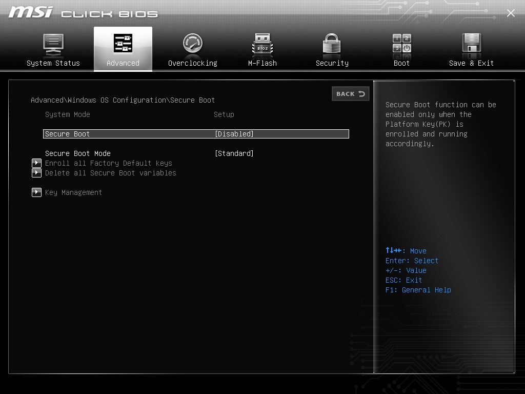 Scegli Secure Boot (14)