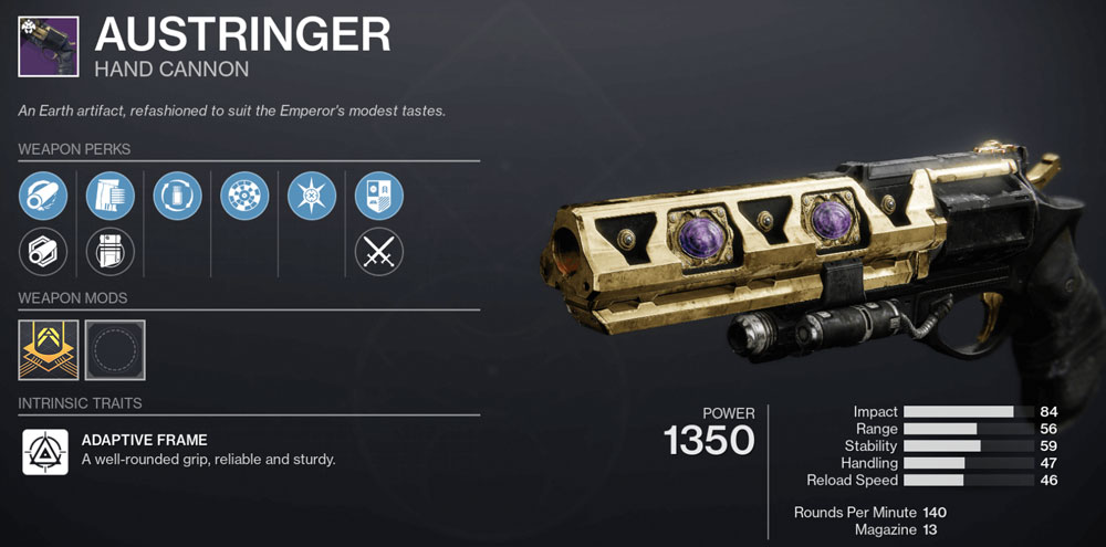 Destiny 2 オーストリンガー ゴッドロール