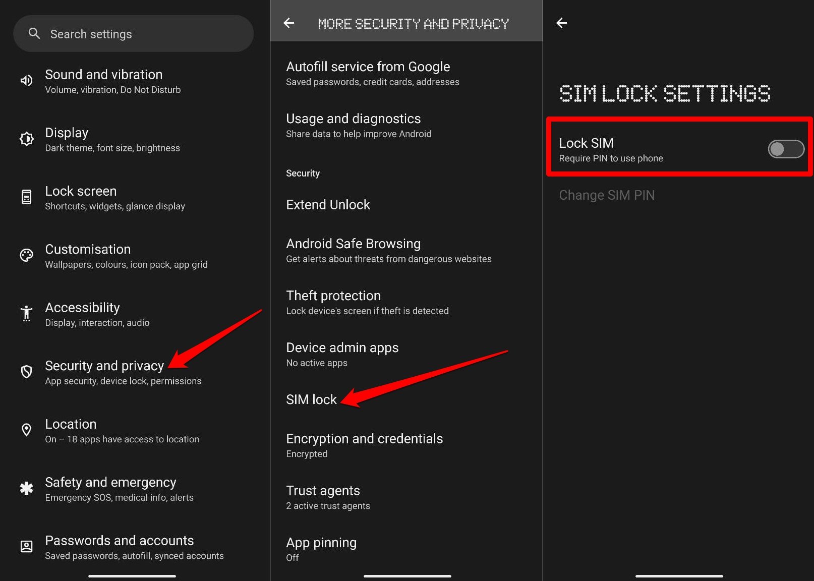 como bloquear o cartão SIM no Android