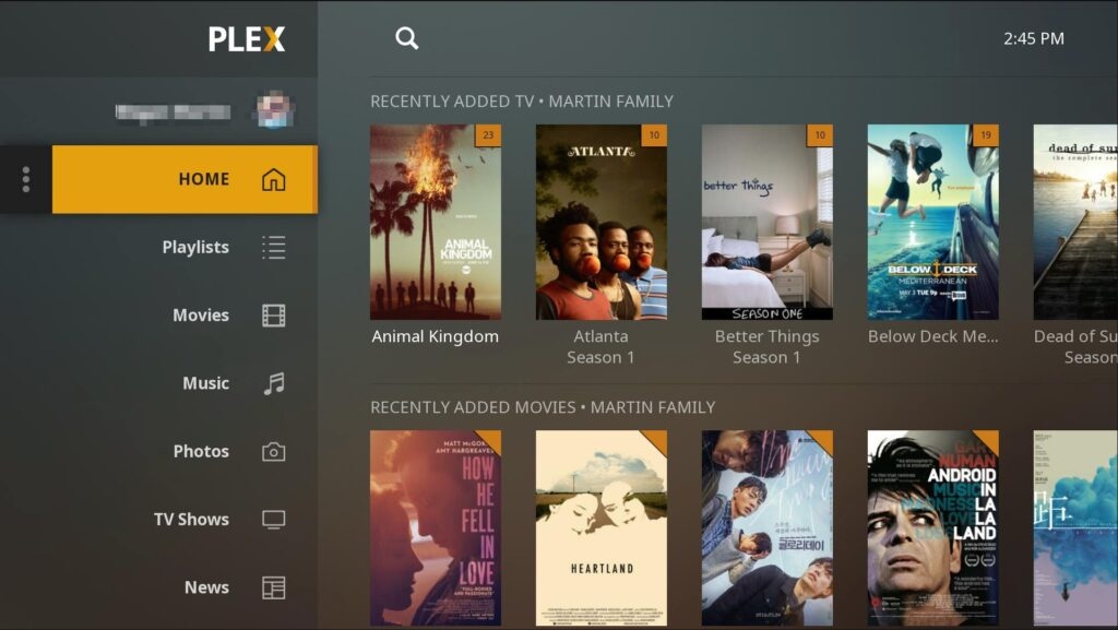 Plex per TV - Migliori App per Android TV
