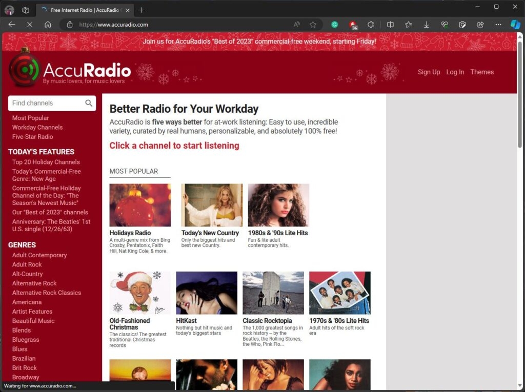 AccuRadio - Unblockierte Musikseite