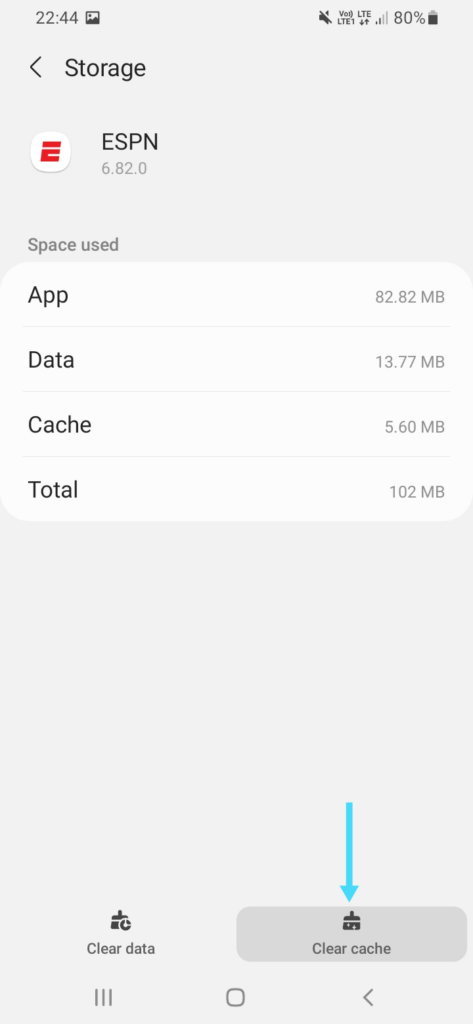 Cache der ESPN-App leeren - ESPN-App funktioniert nicht