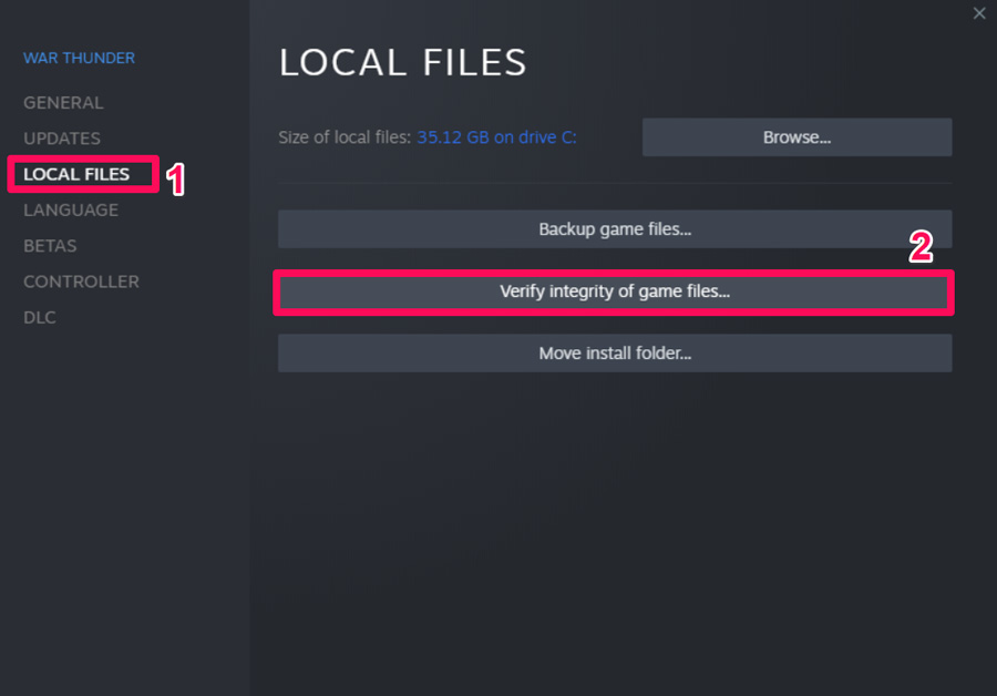 Verifica integrità dei file di gioco