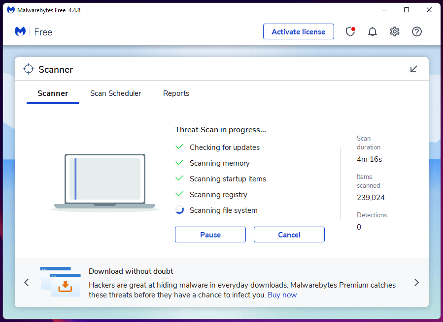 Soluzione gratuita Malwarebytes