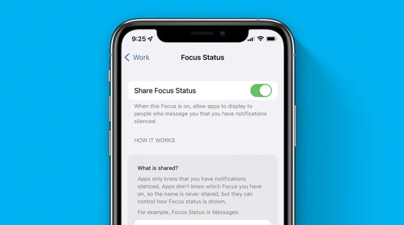 Was bedeutet der Share Focus Status auf iOS?