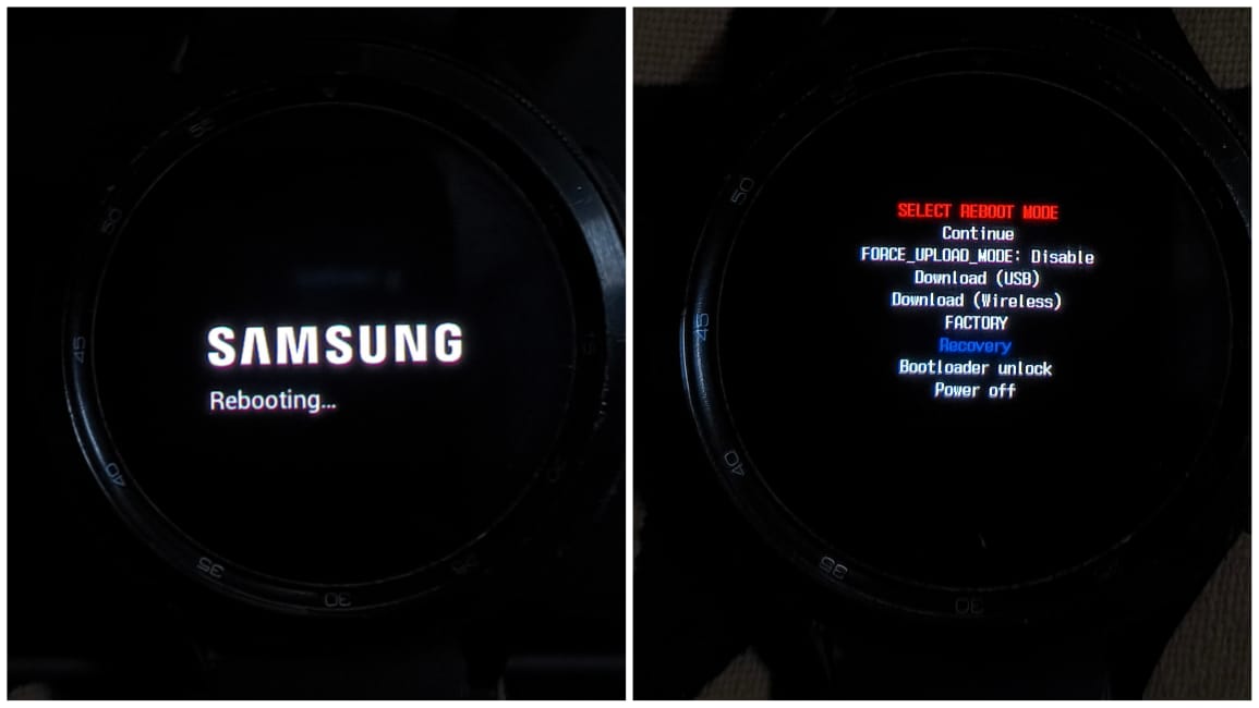 Введите режим восстановления на ваших Galaxy Watch