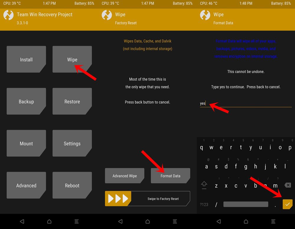 Errore TWRP 70