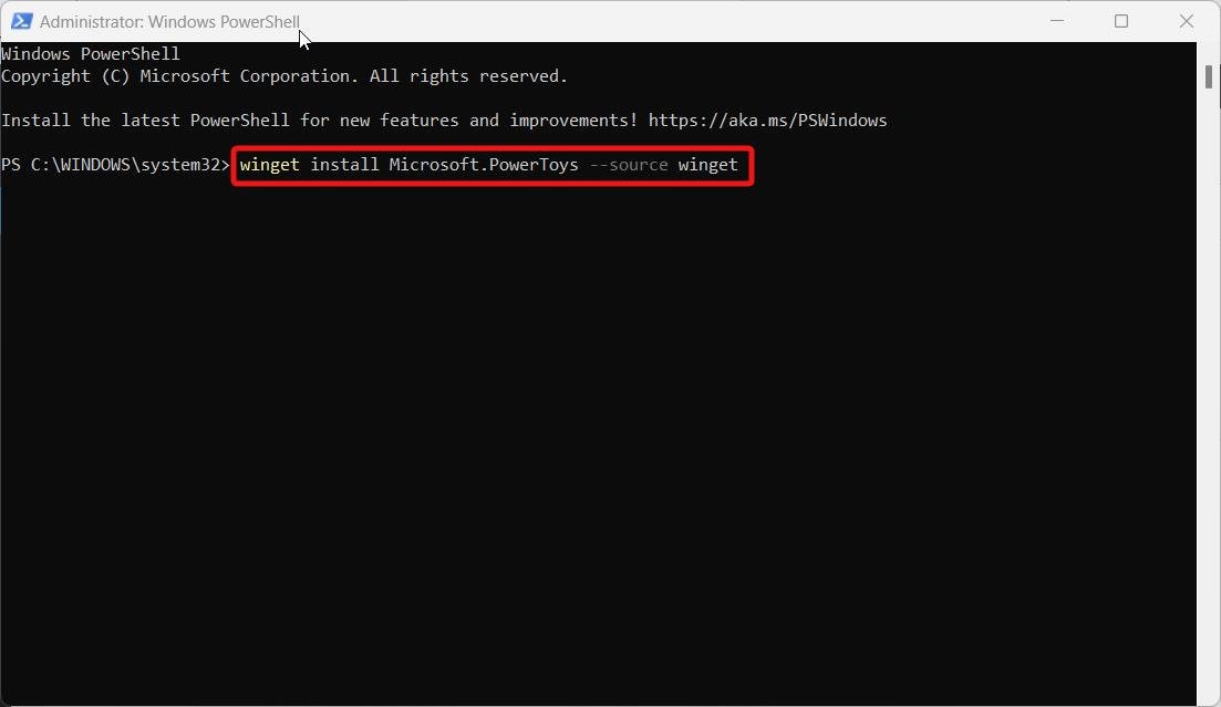 Instalar PowerToys usando Microsoft PowerShell