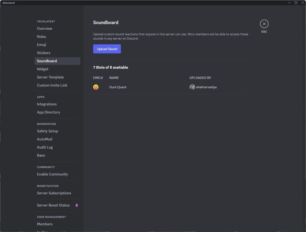 Usa Soundboard su Discord