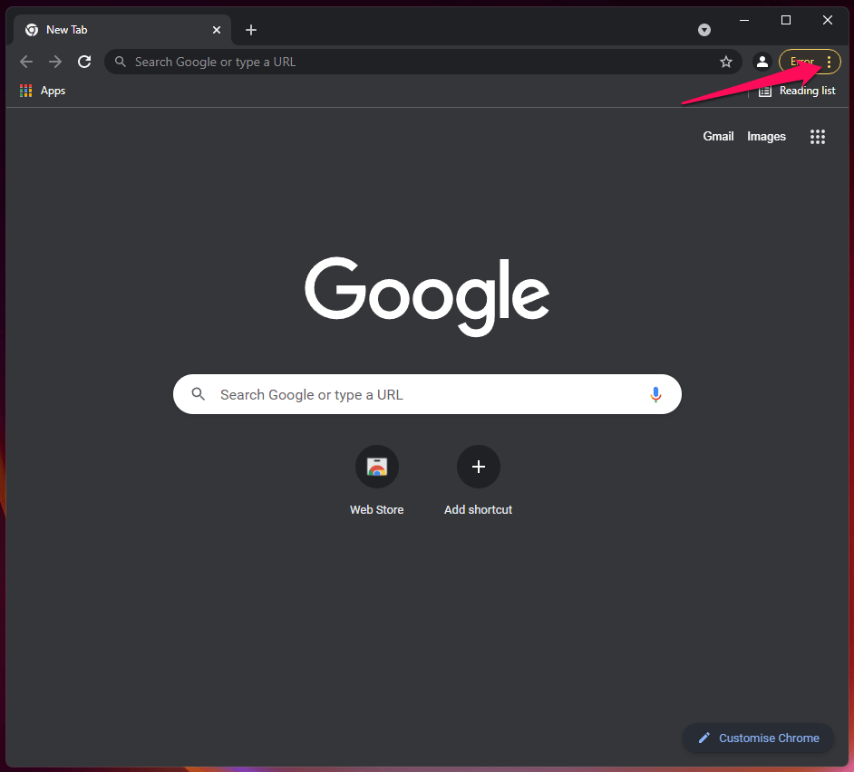 (1) Aggiorna il browser Chrome