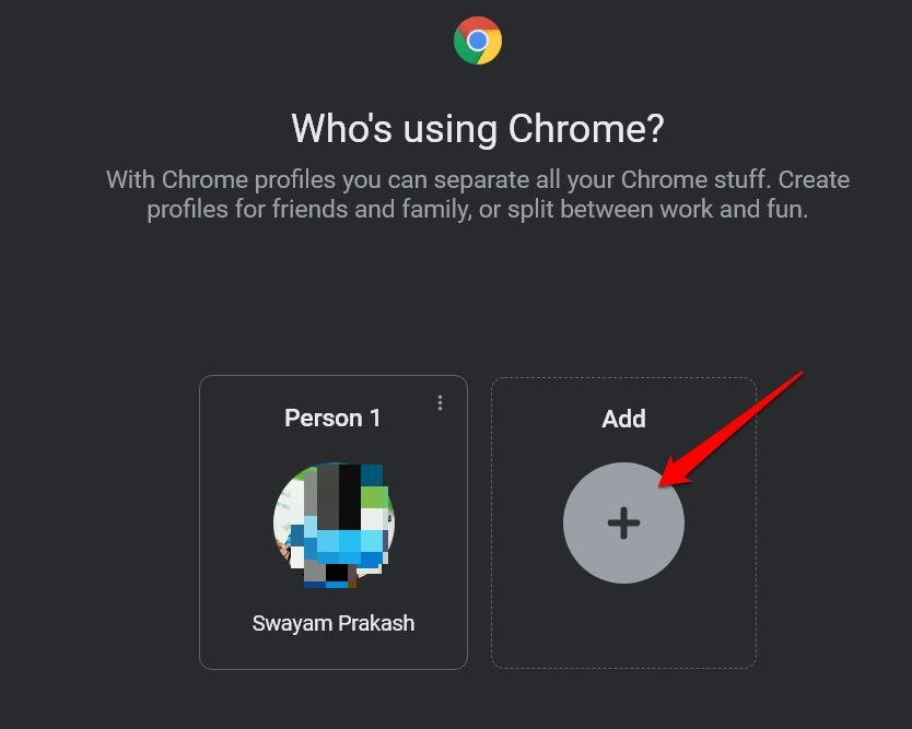 Chromeに新しいプロフィールを追加