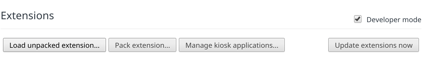 Entwicklermodus Chrome-Erweiterungen