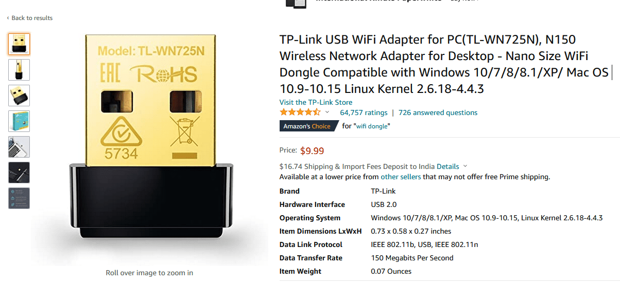 Windows 11用USB Wi-Fiドングル
