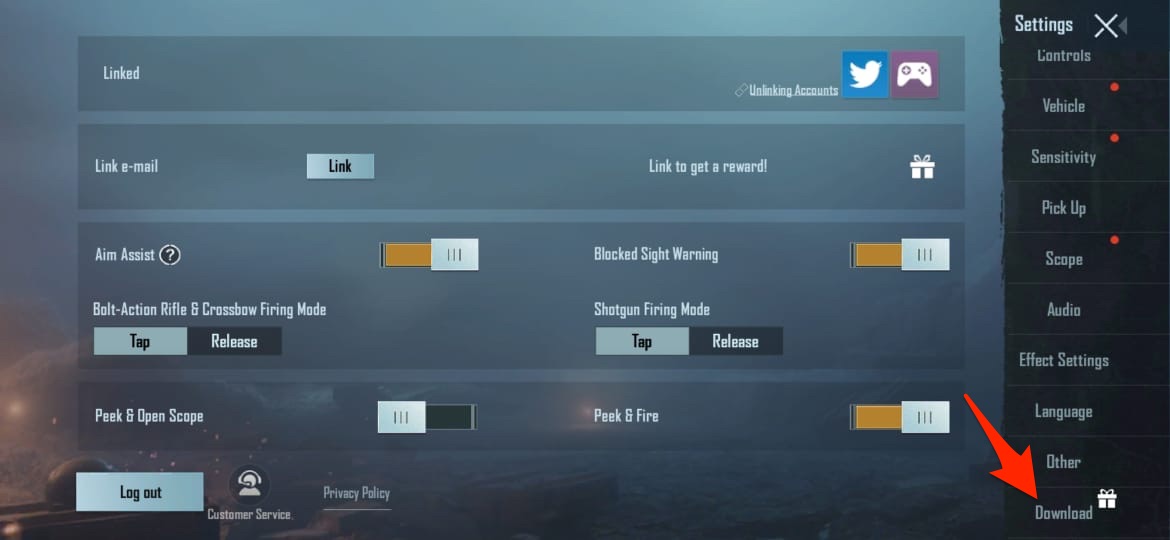 Clicca_su_Download_in_PUBGM_Impostazioni