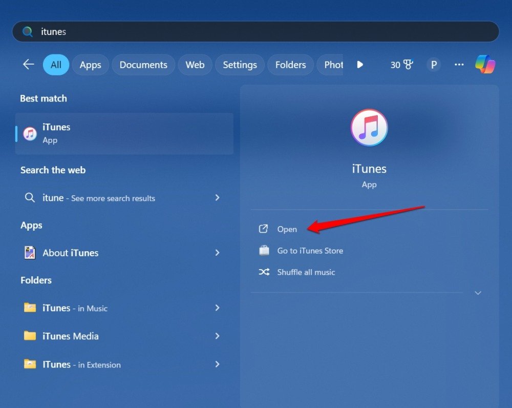 lancer itunes
