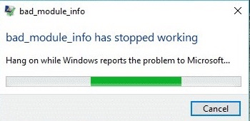 Errore Bad_Module_Info