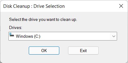 seleziona unità pulizia disco in windows 11