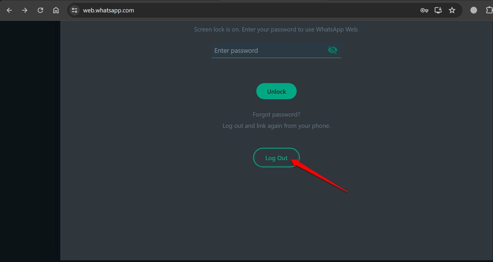 disconnetti da whatsapp web