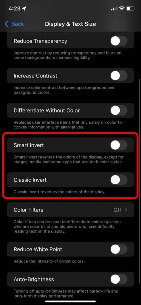 Como Inverter Cores no iPhone?