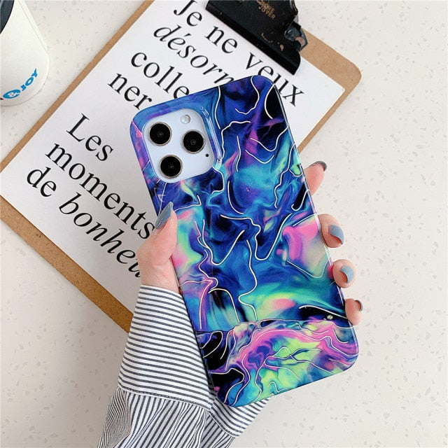 Custodia Stile Marmo Colorato per iPhone 13 Pro