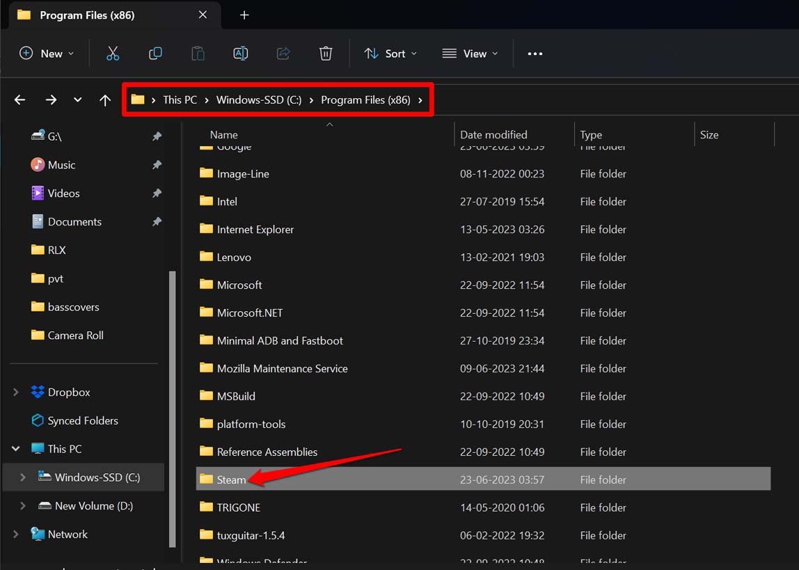 acceder a los datos del juego de Steam en Windows