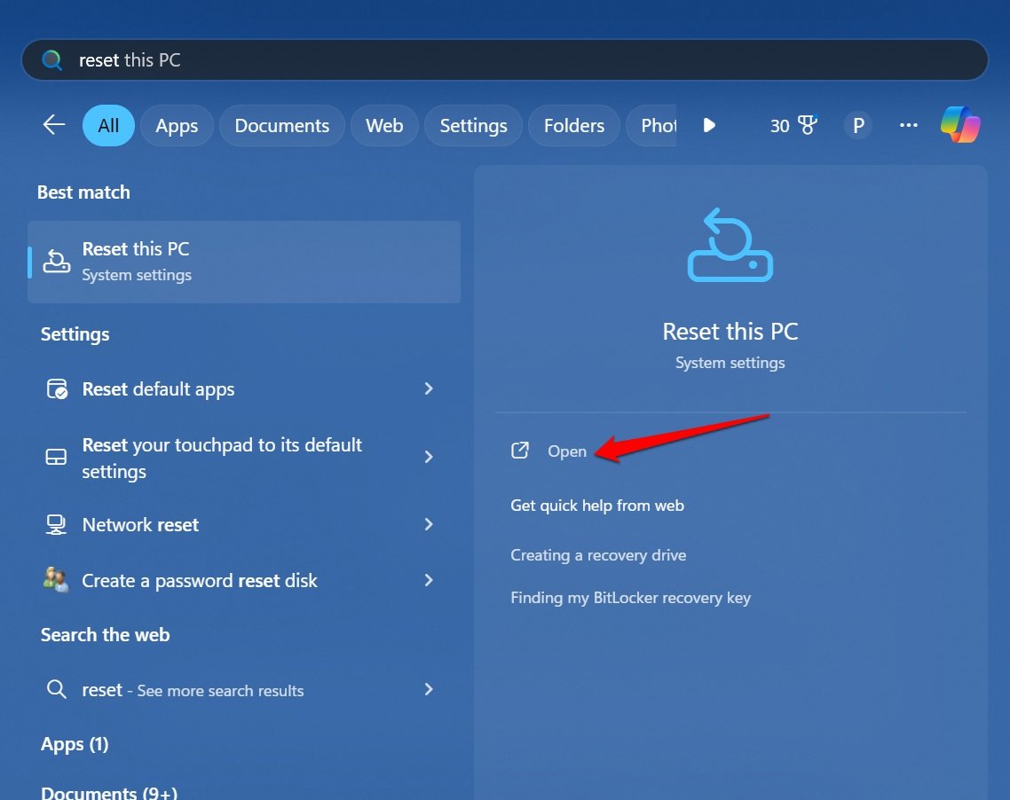 Windows 11 ripristina questo PC