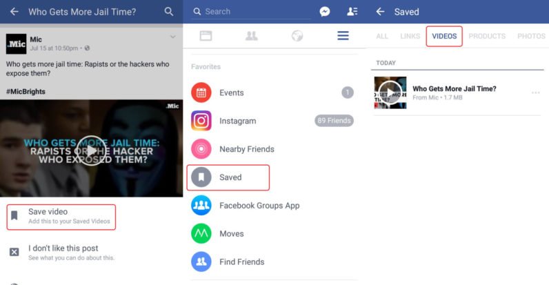 Download FB Videos with ES