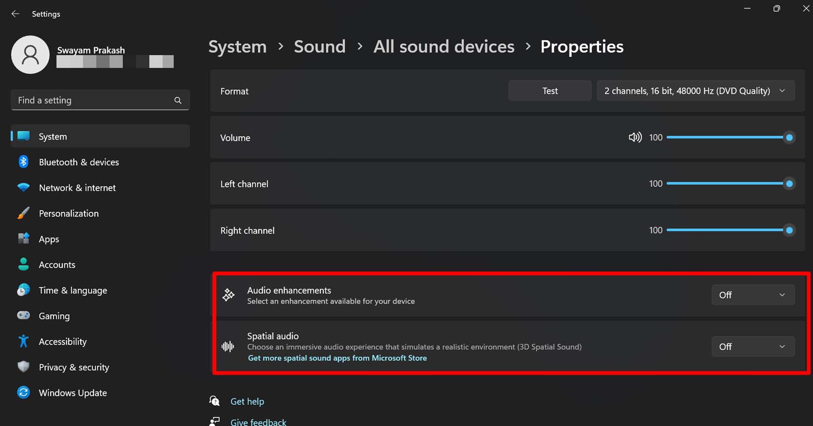 Windows OSでオーディオエンハンスメントを無効にする