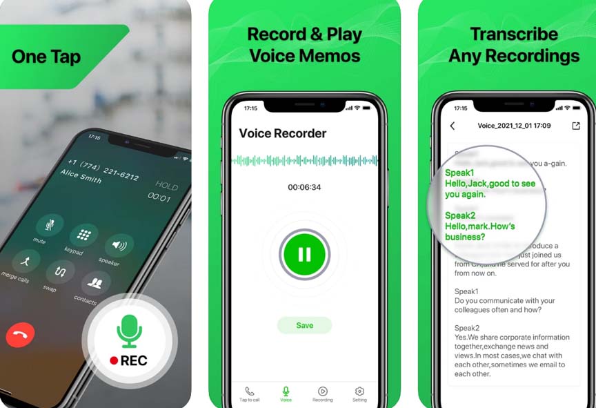 iPhone用Phone Call Recorderアプリ