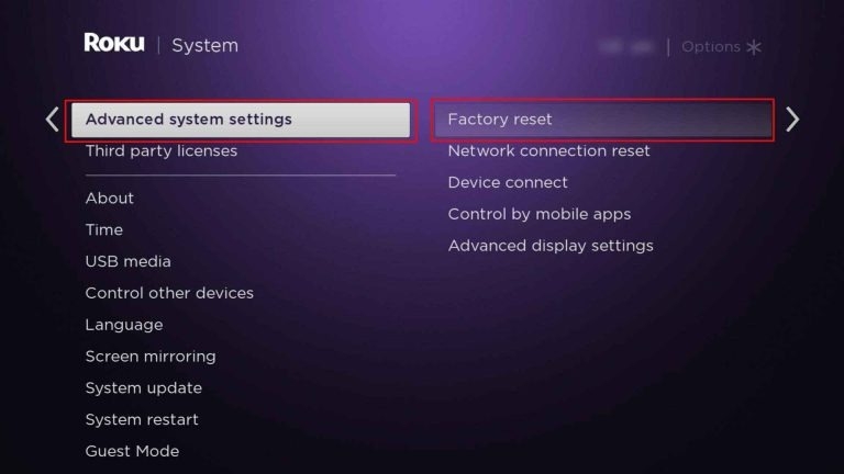 Redefinir para Fábrica Roku TV - Roku AirPlay Não Funcionando