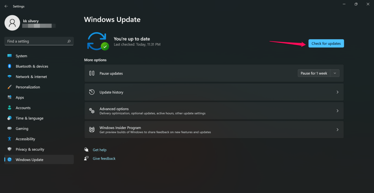 4 - Windows Updateをクリック