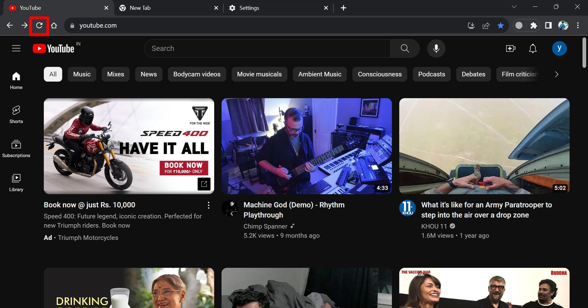 actualizar YouTube