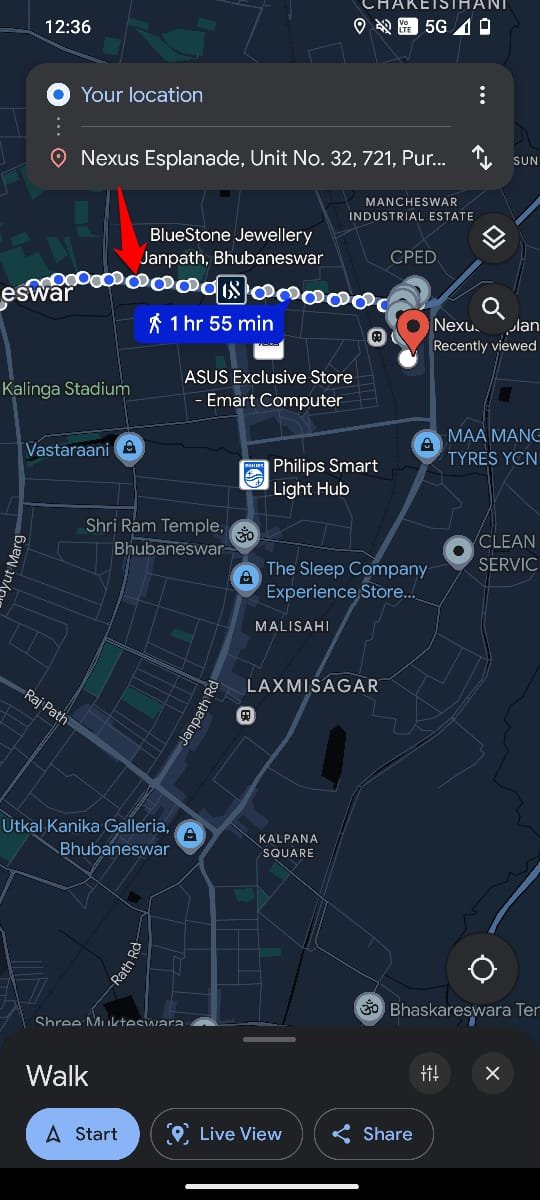 Google maps caminar hacia el destino