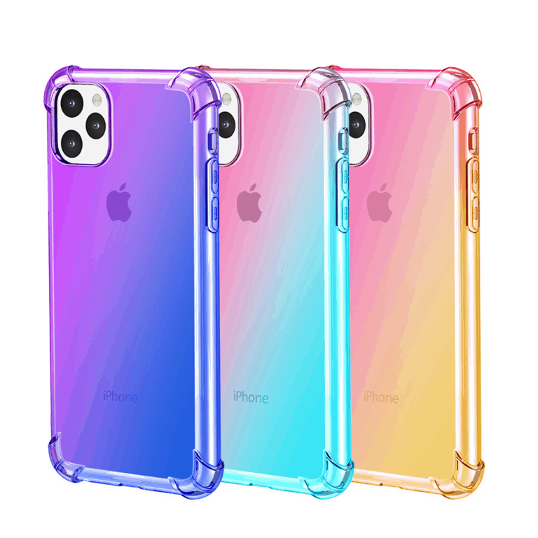 iPhone 11、iPhone 11 Pro、iPhone 11 Pro Max用グラデーションクリアシリコンケース