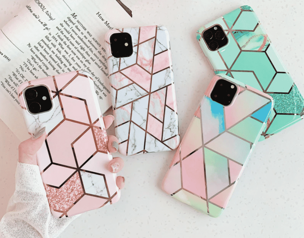 Custodia Marble Plating per iPhone SE 2020