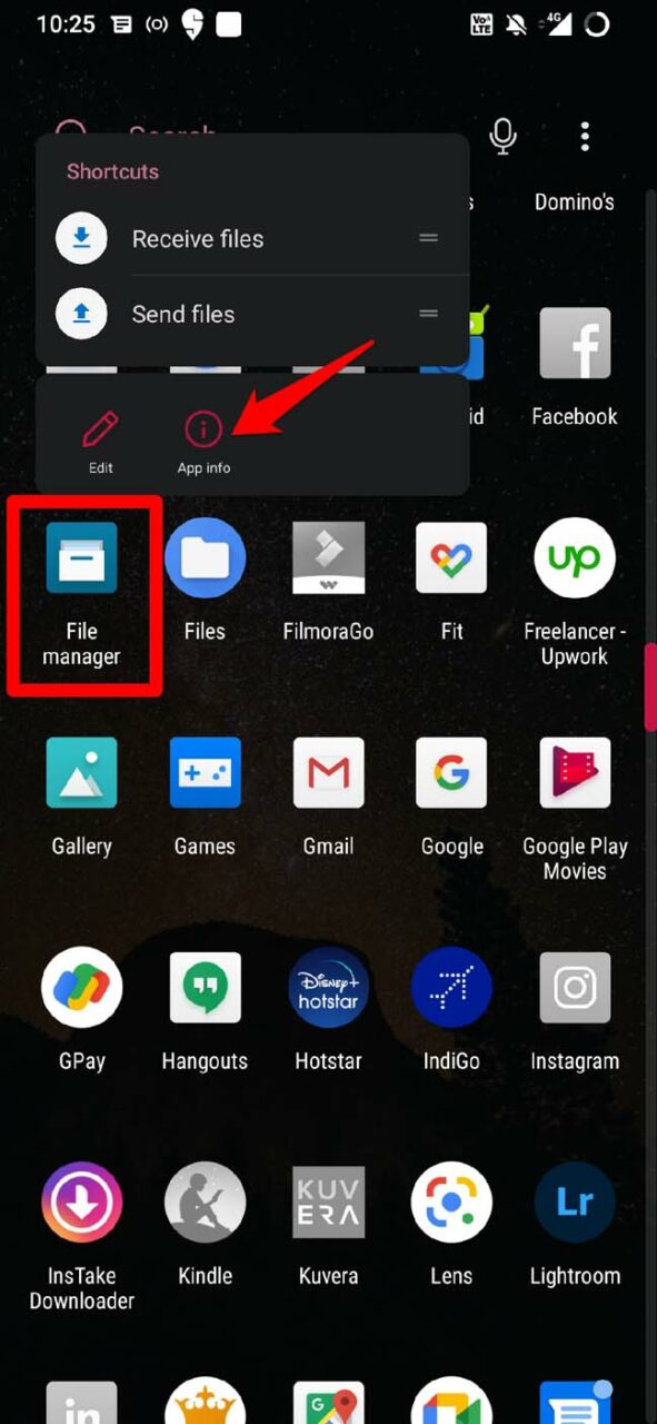 informazioni app file manager android