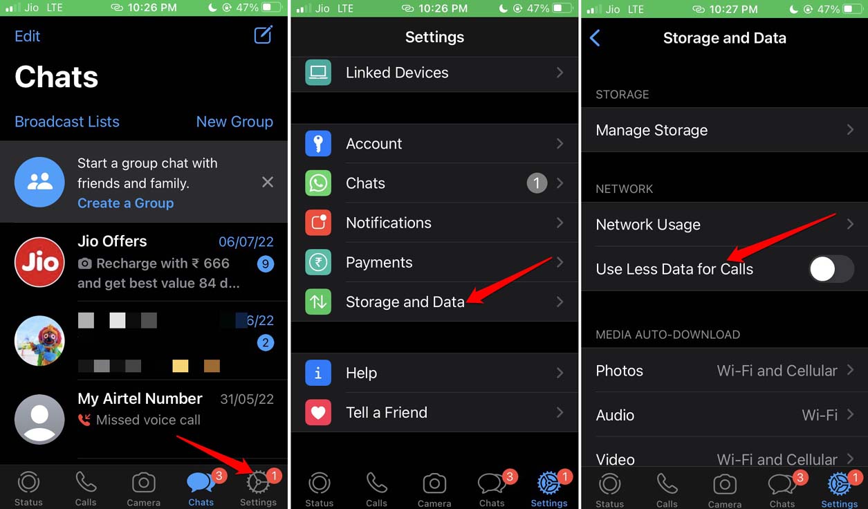 desactivar uso de menos datos Whatsapp