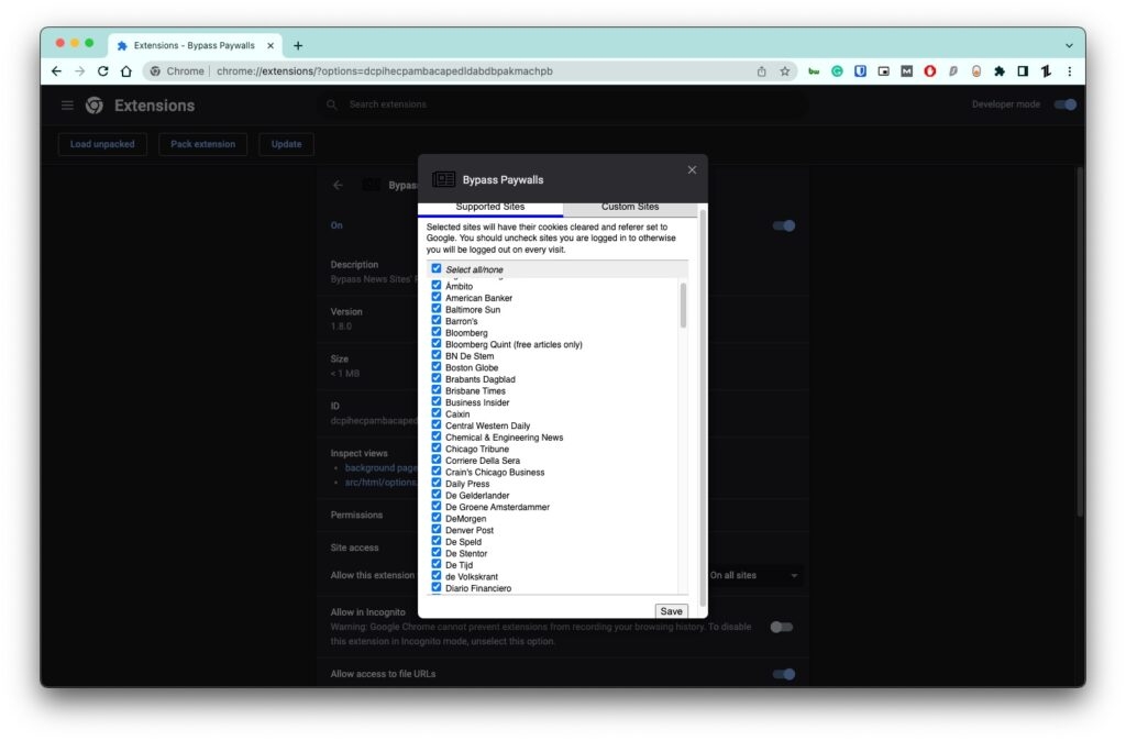 Contourner le paywall sur Chrome