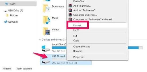 Formater une carte SD dans l'Explorateur Windows