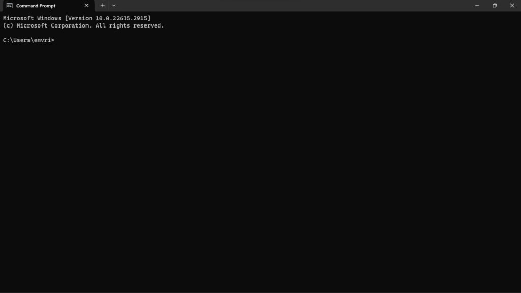 コマンドプロンプトを使用してファイルを作成する