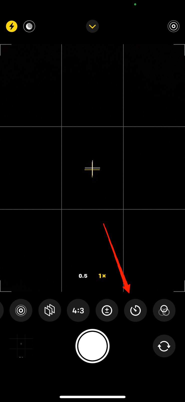 Suchen Sie nun das Timer-Symbol und tippen Sie darauf.