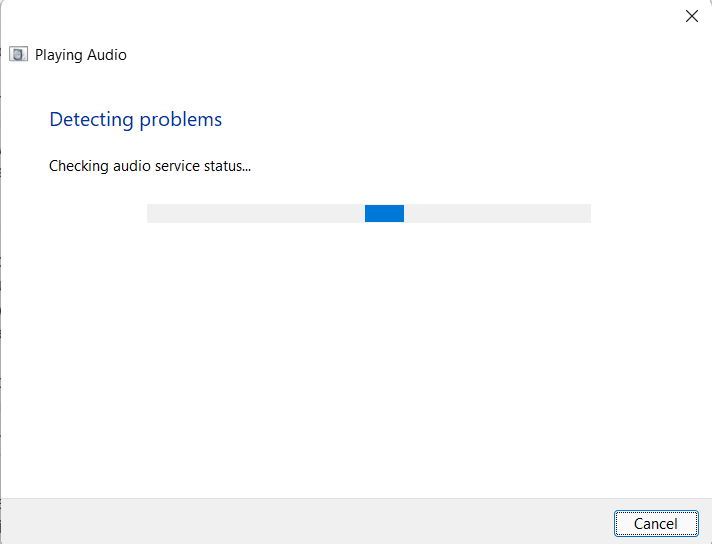 solucionar problemas de audio en progreso
